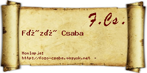 Főző Csaba névjegykártya